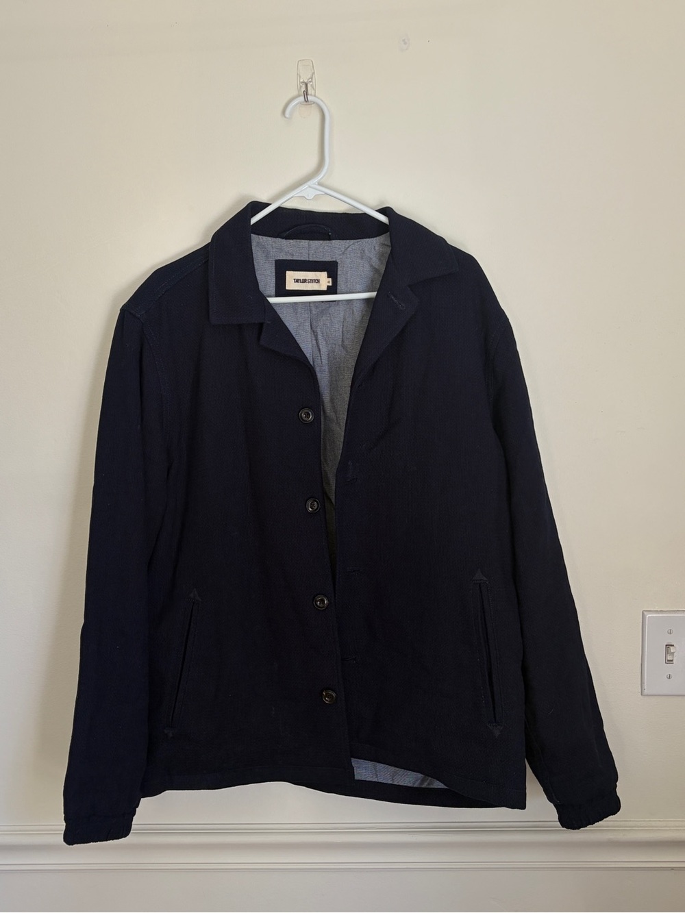 Taylor Stitch Navy Button-Up Textured Blazer